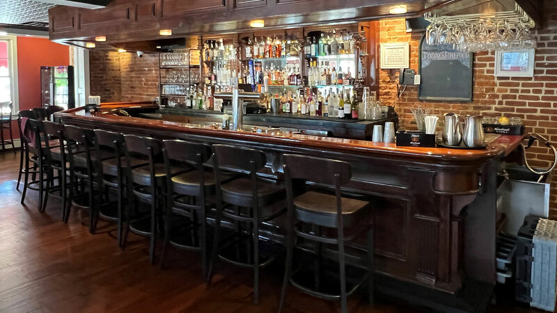 Bar with stool seating